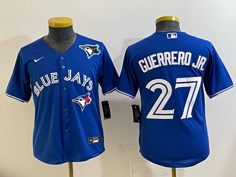 Youth 2025 Toronto Blue Jays #27 Guerrero jr blue Game Nike MLB Jersey style 04->youth mlb jersey->Youth Jersey